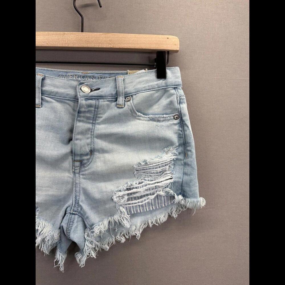 American Eagle Womens Blue Denim Shorts Vintage Hi Rise Festival Size 0 - Picture 3 of 13